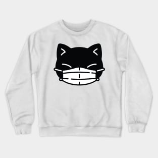 Black Cat Face Mask Pew Pew Madafakas Crewneck Sweatshirt